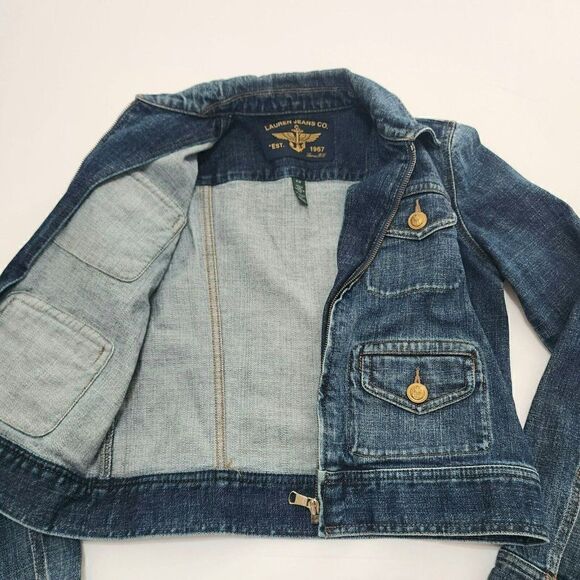 Ralph Lauren Co Women's - P/P - Jean Dark Wash Denim Jacket - Petite - Picture 6 of 12